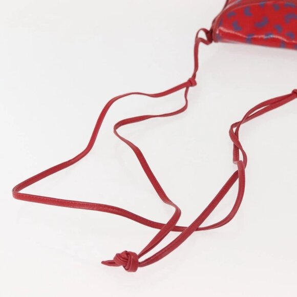 BOTTEGA VENETA Butterfly Shoulder Bag PVC Canvas Red Gold Auth 143758 - Picture 6 of 16